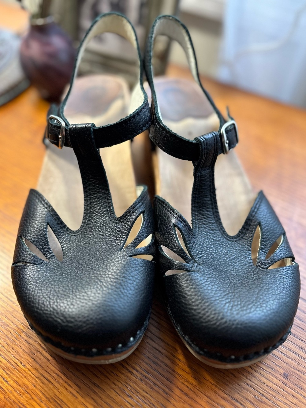 Troentorp Swedish NELLY CLOG size 41 us 11 BLACK cut outs
